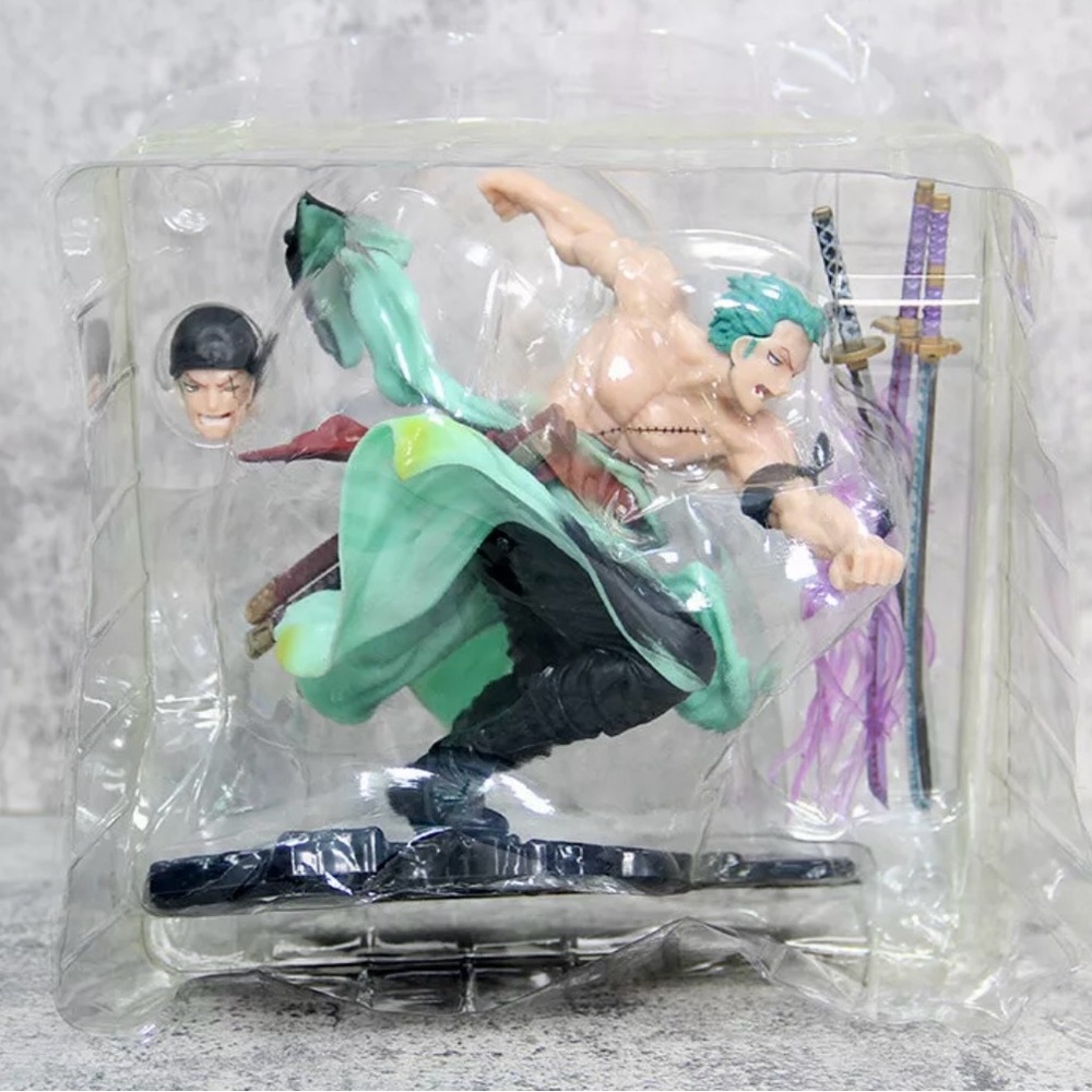 New Anime One Piece Zoro Double Head Figure PVC Statue Collection Toys Gift